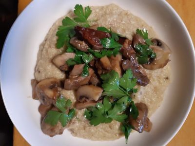 polenta di miglio con funghi